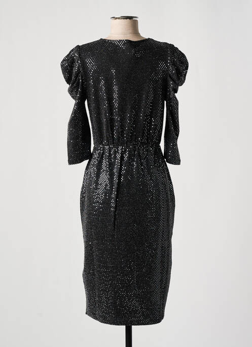 Robe mi-longue manches longues manches longues noir SET femme