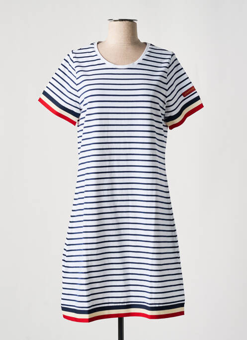 Robe mi-longue manches courtes manches courtes bleu LA MARINIÈRE FRANÇAISE femme
