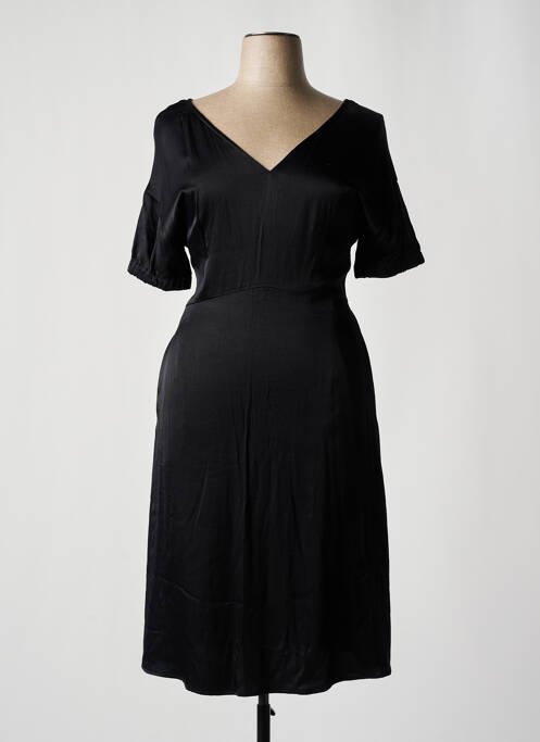 Robe mi-longue fermeture zippée au dos manches courtes noir EMPORIO ARMANI femme