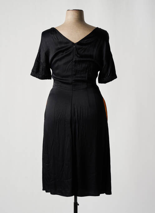 Robe mi-longue fermeture zippée au dos manches courtes noir EMPORIO ARMANI femme