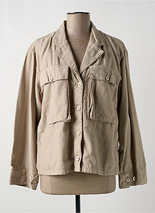 Veste casual col tailleur beige ACQUAVERDE femme