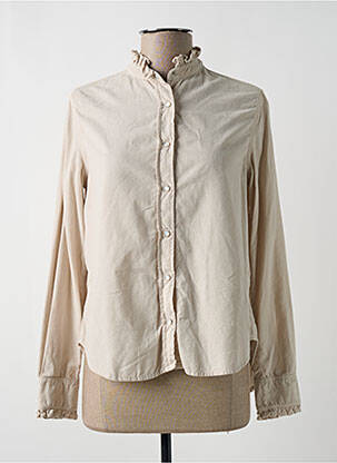 Chemisier coupe droite manches longues beige ACQUAVERDE femme