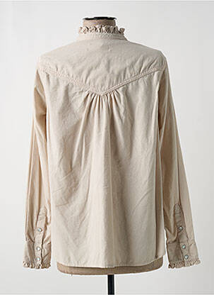 Chemisier coupe droite manches longues beige ACQUAVERDE femme