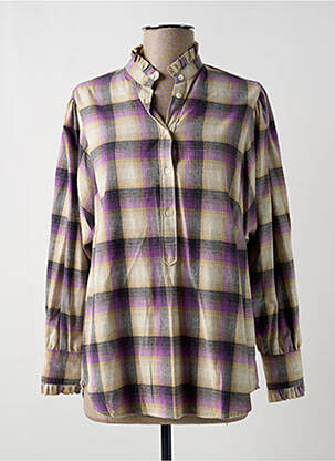 Blouse poignets boutonnés avec fente manches longues violet HARTFORD femme