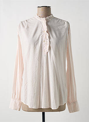 Blouse tissage popeline manches longues rose HARTFORD femme