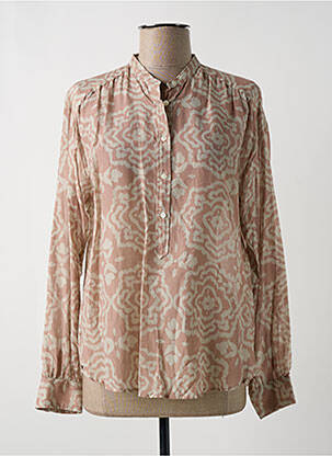 Blouse légère et transparente manches longues rose HARTFORD femme