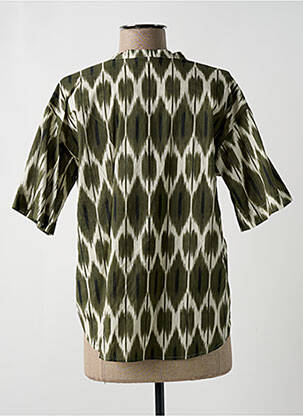 Blouse tissage popeline manches courtes vert HARTFORD femme
