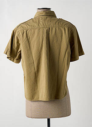 Chemisier coupe droite manches courtes beige ACQUAVERDE femme