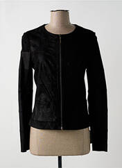 Veste en cuir noir CTRL YOU pour femme seconde vue