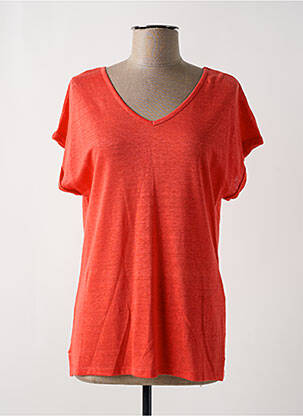 T-shirt coupe droite manches courtes orange ALLUDE femme