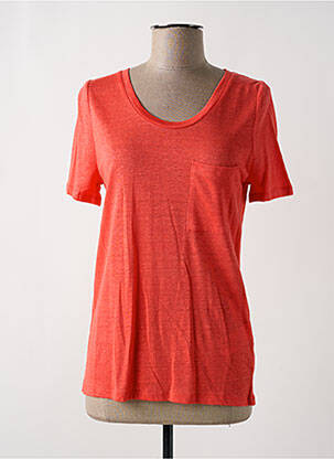 T-shirt coupe cintrée manches courtes orange ALLUDE femme
