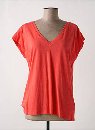 T-shirt coupe droite manches courtes orange ALLUDE femme