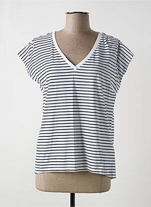 T-shirt col v manches courtes blanc ALLUDE femme