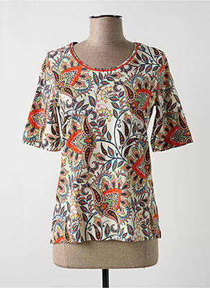 T-shirt imprimé fantaisie manches courtes orange SCHNEIDERS femme