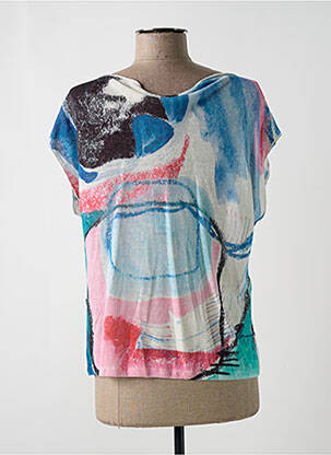 Top imprimé fantaisie manches courtes bleu EMPORIO ARMANI femme