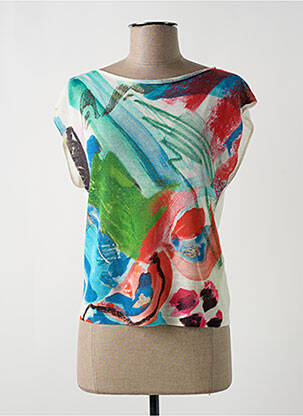 Top imprimé fantaisie manches courtes bleu EMPORIO ARMANI femme