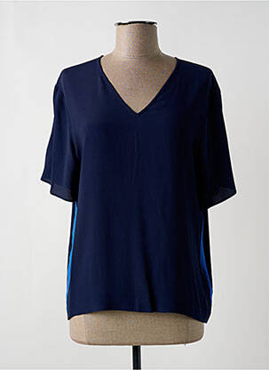 Top coupe fluide manches courtes bleu PAUL SMITH femme