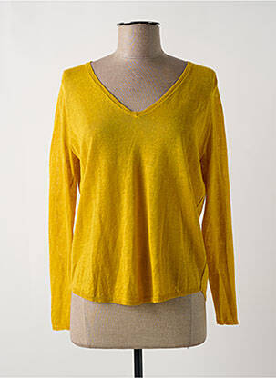 Pull coupe cintrée manches longues jaune HARTFORD femme