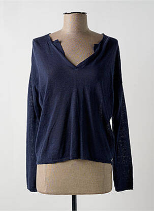 Pull coupe cintrée manches longues bleu HARTFORD femme