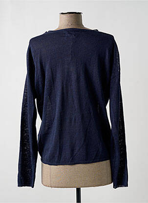 Pull coupe cintrée manches longues bleu HARTFORD femme