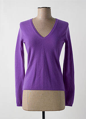 Pull coupe cintrée manches longues violet ALLUDE femme