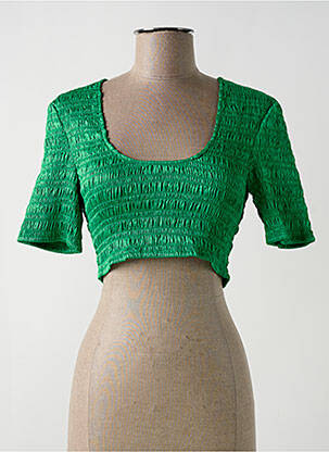 Top manches courtes manches courtes vert GANNI femme