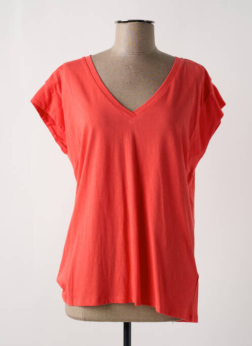 T-shirt coupe droite manches courtes orange ALLUDE femme