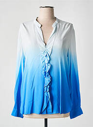 Blouse poignets boutonnés avec fente manches longues bleu HER SHIRT femme