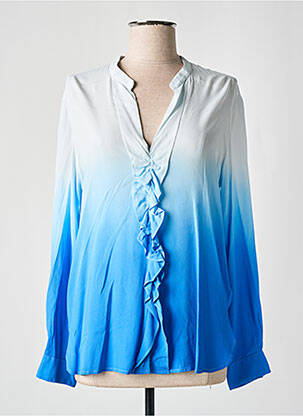 Blouse poignets boutonnés avec fente manches longues bleu HER SHIRT femme