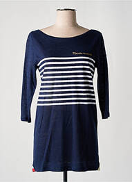 Tunique manches longues tissage crêpe bleu LA MARINIÈRE FRANÇAISE femme