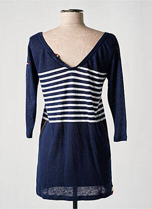 Tunique manches longues tissage crêpe bleu LA MARINIÈRE FRANÇAISE femme