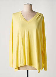 Pull stretch manches longues jaune ALLUDE femme