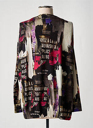 Pull col bateau manches longues noir PRINTED ARTWORKS femme