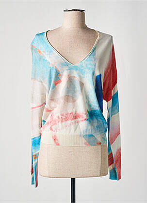 Pull col v manches longues beige EMPORIO ARMANI femme