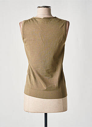 Pull col v sans manche vert HUGO BOSS femme