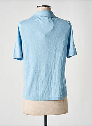 Pull coupe cintrée manches courtes bleu ALLUDE femme