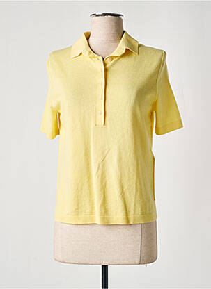 Pull coupe cintrée manches courtes jaune ALLUDE femme