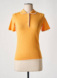 Pull coupe cintrée manches courtes orange PAULE KA femme