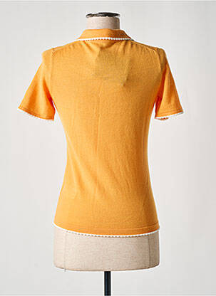 Pull coupe cintrée manches courtes orange PAULE KA femme