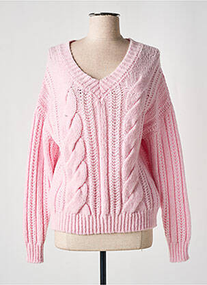 Pull col v manches longues rose PESERICO femme