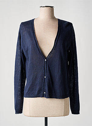 Gilet manches longues resserrée sur le bas bleu HARTFORD femme