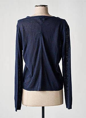 Gilet manches longues resserrée sur le bas bleu HARTFORD femme