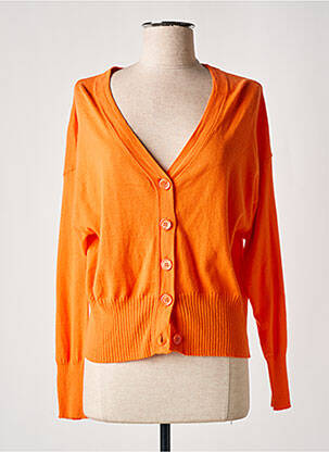 Gilet manches longues stretch orange ABSOLUT CASHMERE femme