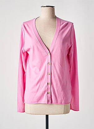 Gilet manches longues rose ALLUDE pour femme