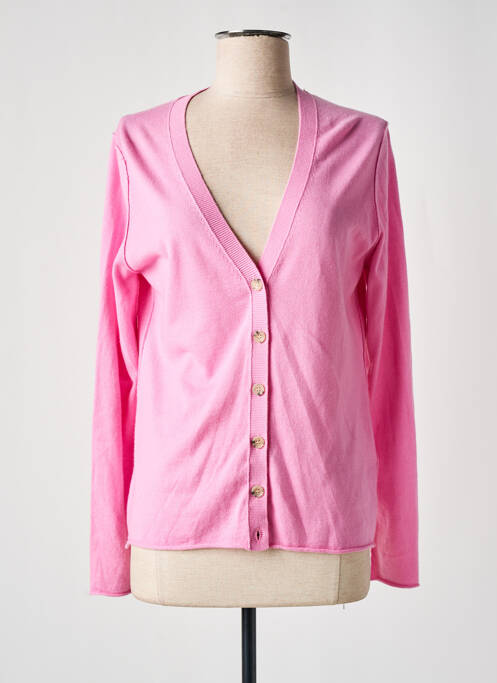 Gilet manches longues rose ALLUDE pour femme