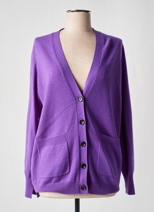 Gilet manches longues violet ALLUDE pour femme