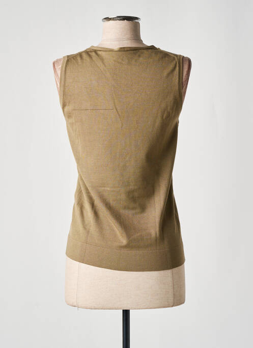 Pull col v sans manche vert HUGO BOSS femme