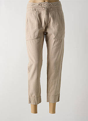 Pantalon 7/8 taille haute taille haute beige ACQUAVERDE femme
