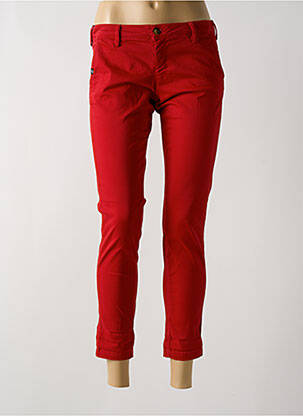 Pantalon 7/8 stretch taille normale rouge TEDDY SMITH femme