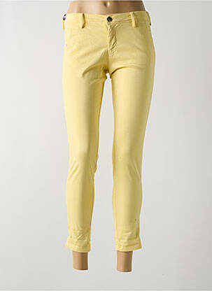 Pantalon 7/8 stretch taille normale jaune TEDDY SMITH femme